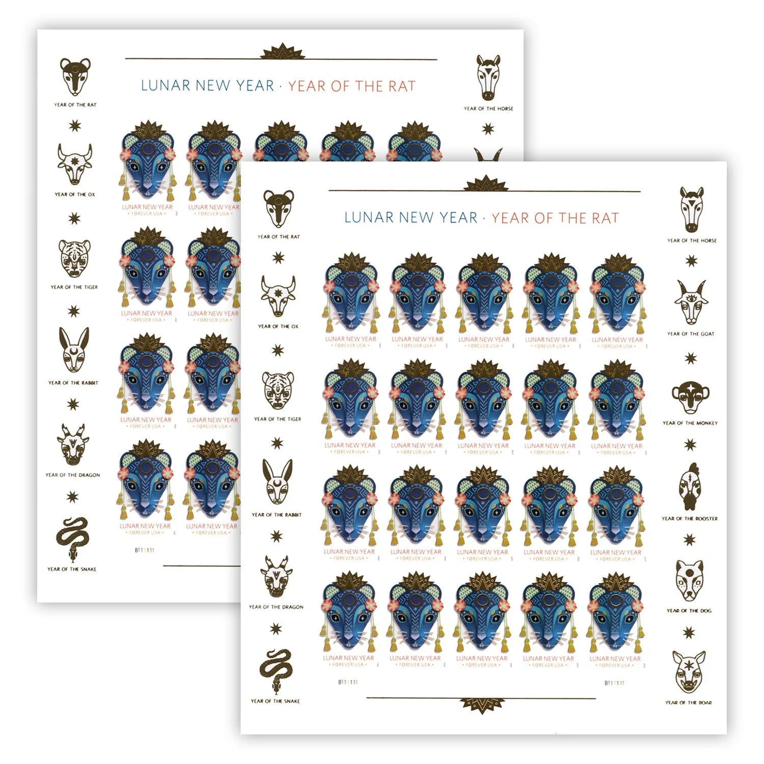 2020 Year of the Rat Stamp Celebrates Lunar New Year Forever First Class Postage Stamps - Image 3