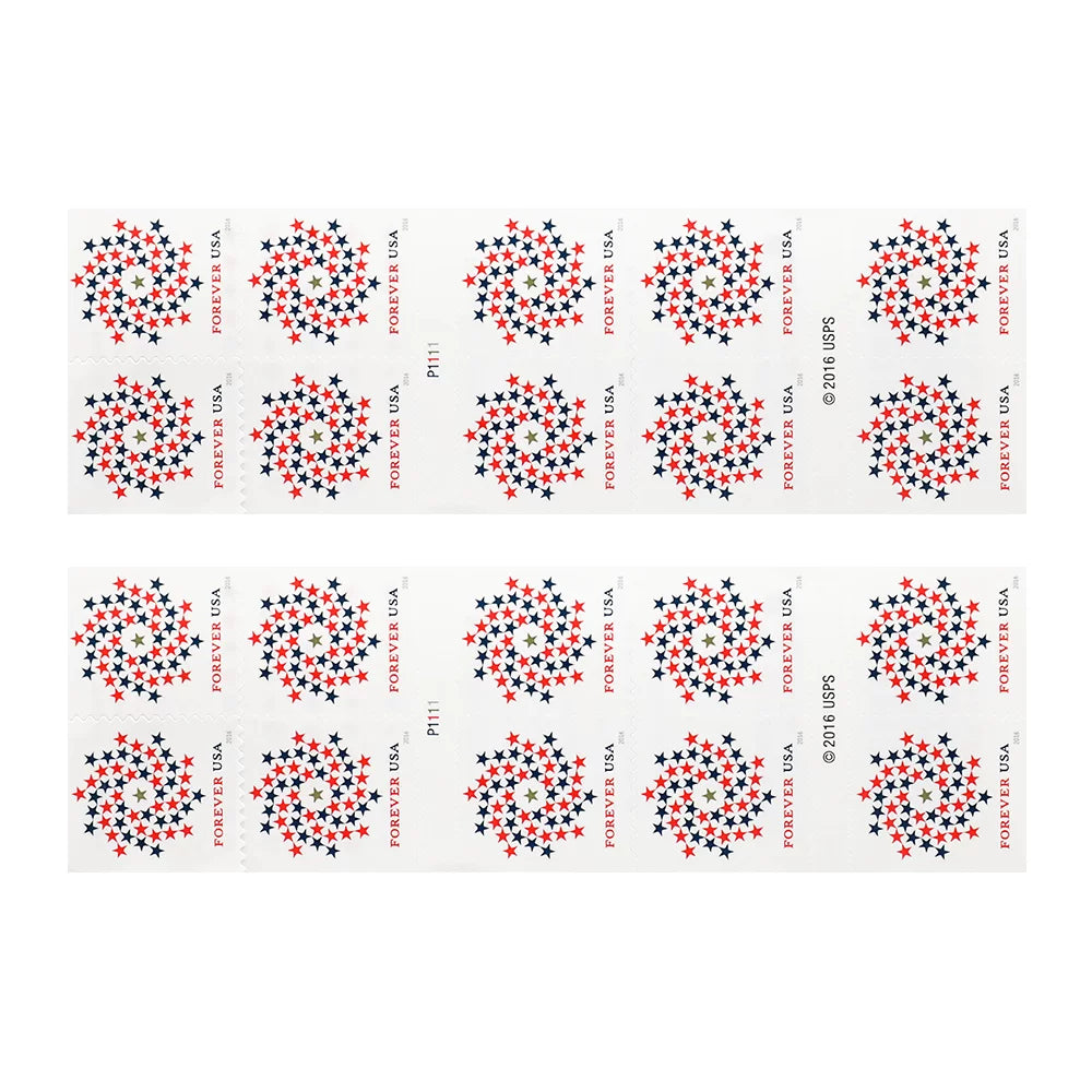 2016 Patriotic Spiral Forever First Class Postage Stamps - Image 2