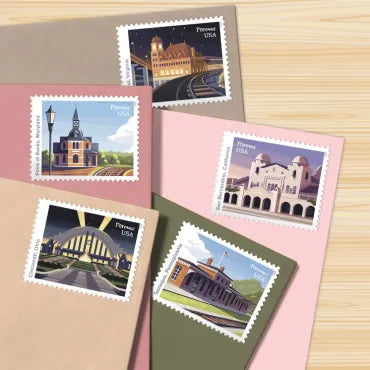 2023 Classic Railroad Stations Forever First Class Postage Stamps - Image 2