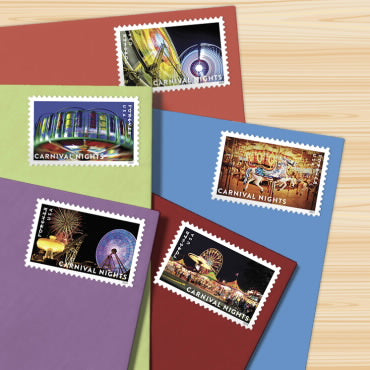 2024 Carnival Nights Forever First Class Postage Stamps - Image 2