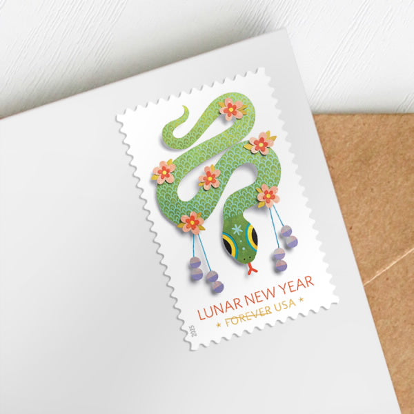 2025 Lunar New Year ? Year of the Snake Forever First Class Postage Stamps - Image 2