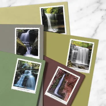 2023 Waterfalls Forever First Class Postage Stamps - Image 2