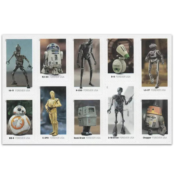 2021 Star Wars Droids Forever First Class Postage Stamps - Image 4