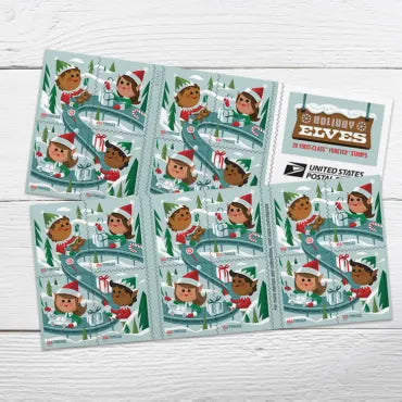 2022 Holiday Elves Forever First Class Postage Stamps - Image 3