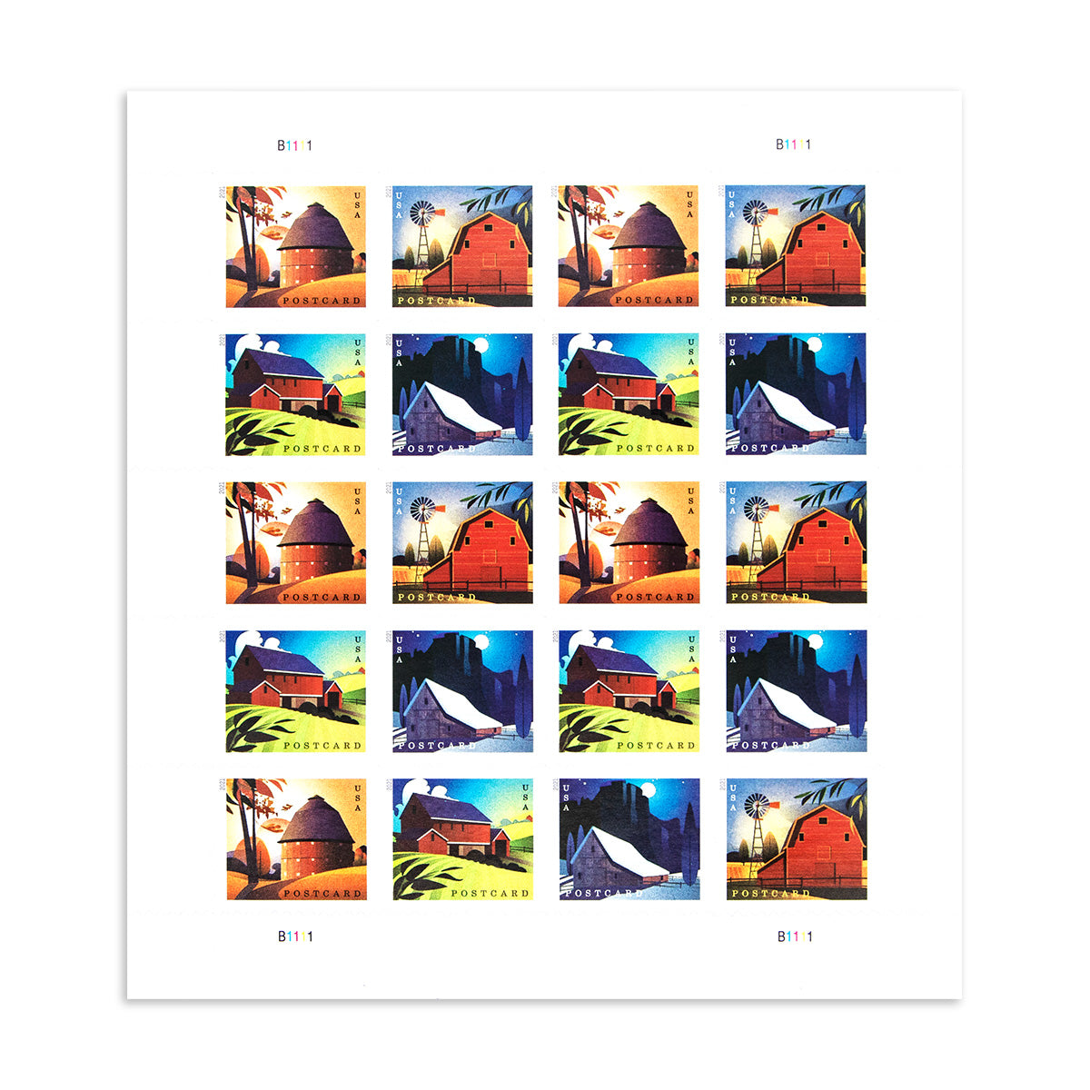 2021 Barns Postcard Forever First Class Postage Stamps (For Postcard Only) - Image 2