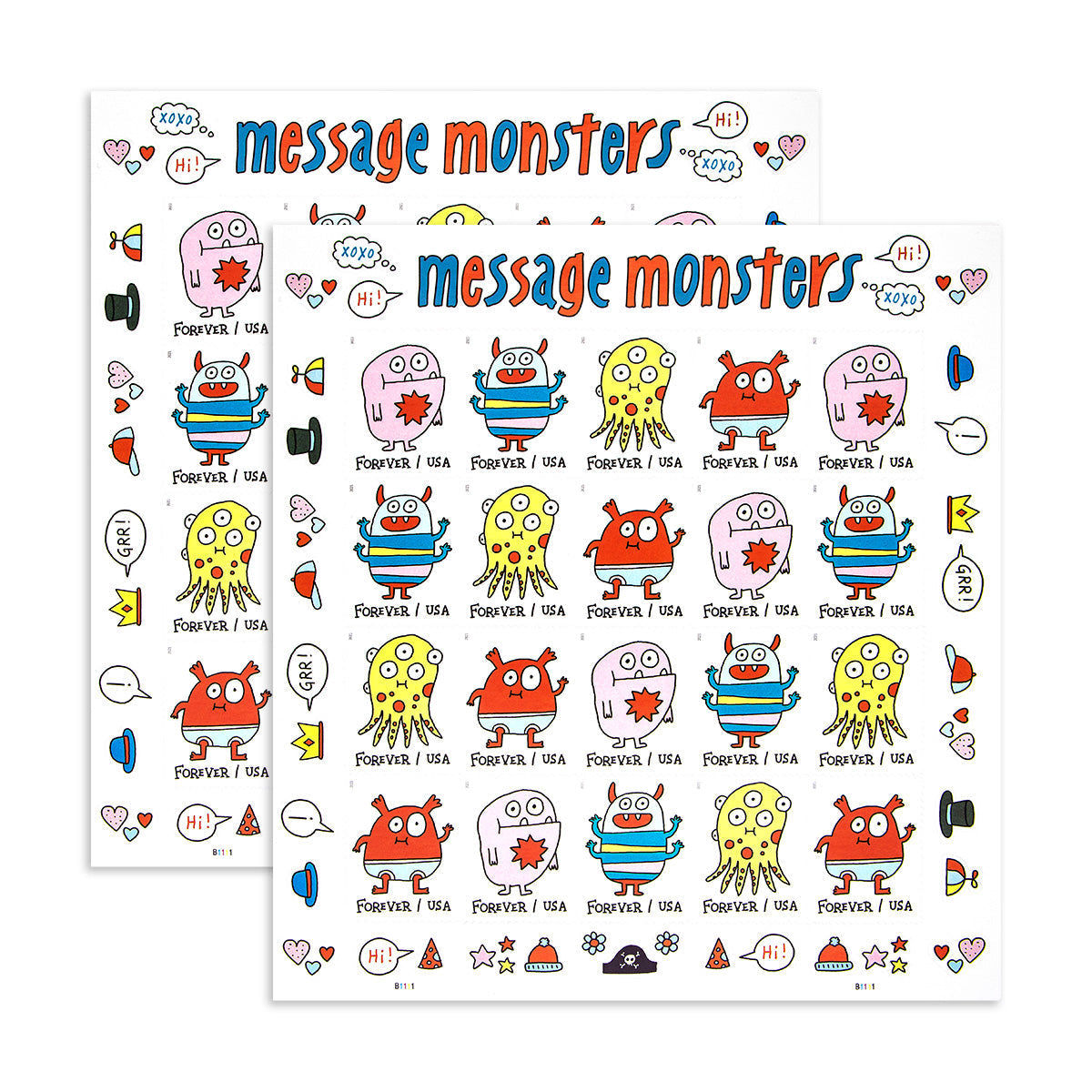 2021 Message Monsters Forever First Class Postage Stamps - Image 5