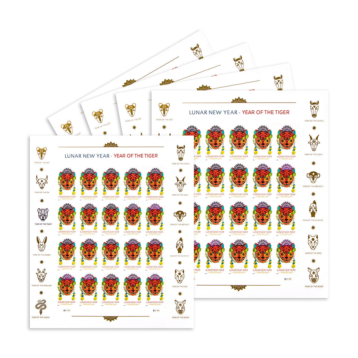2022 Year of the Tiger Stamp Celebrates Lunar New Year Forever First Class Postage Stamps - Image 3