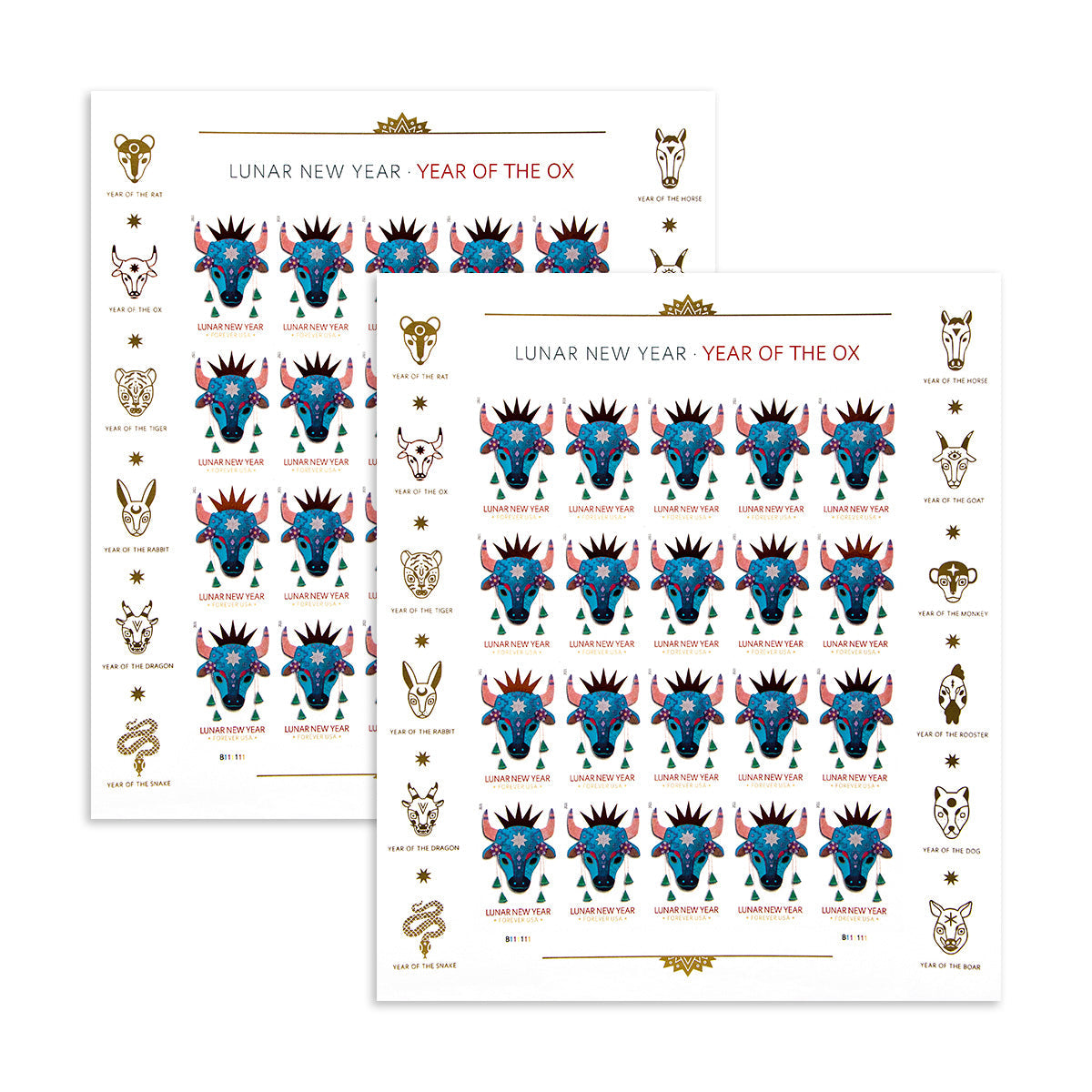 2021 Year of the Ox Stamp Celebrates Lunar New Year Forever First Class Postage Stamps - Image 2