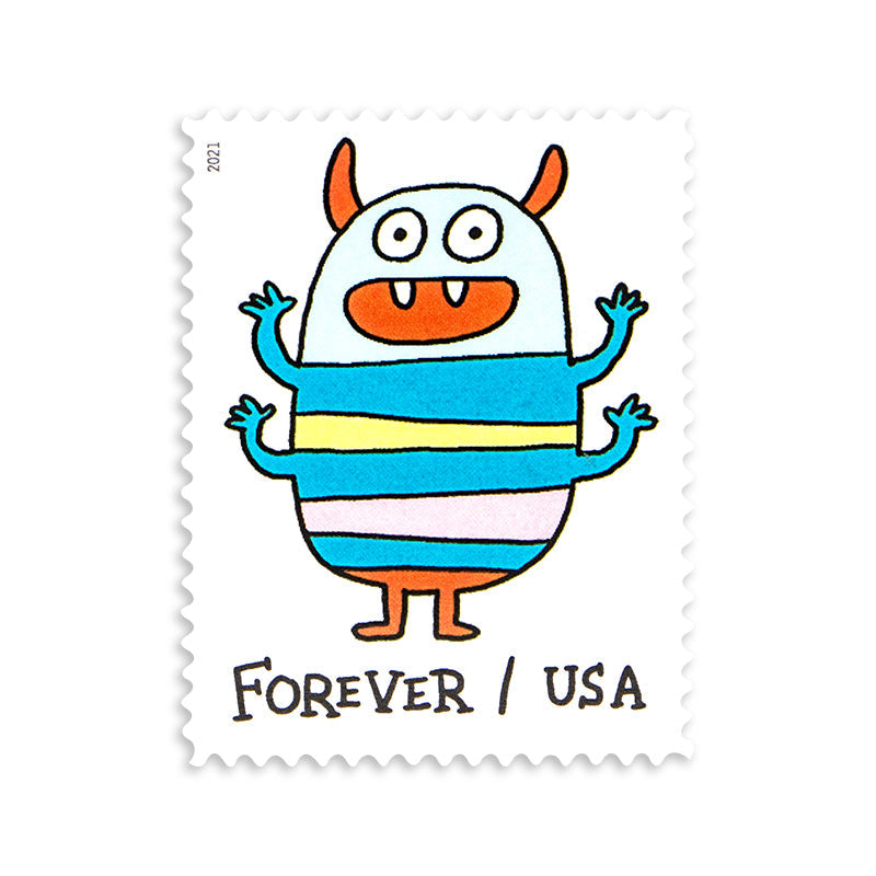 2021 Message Monsters Forever First Class Postage Stamps - Image 2