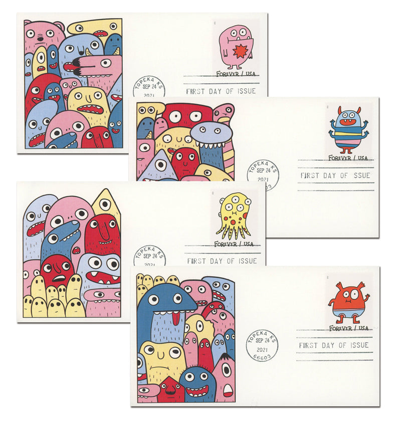 2021 Message Monsters Forever First Class Postage Stamps - Image 3