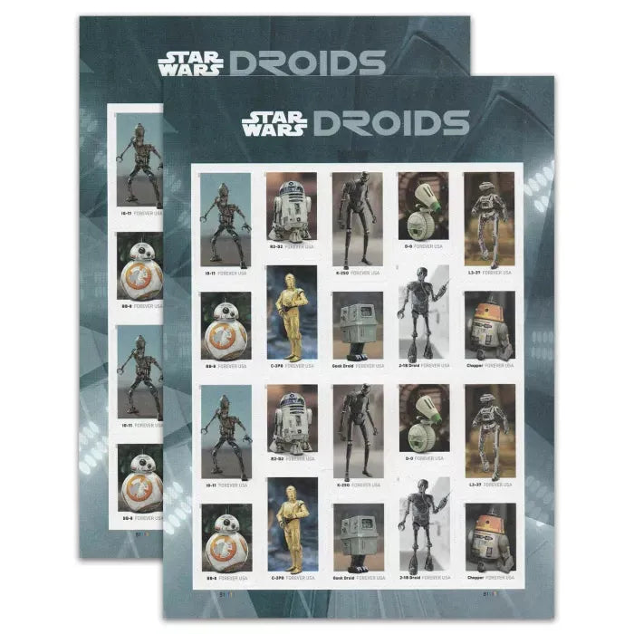 2021 Star Wars Droids Forever First Class Postage Stamps - Image 3