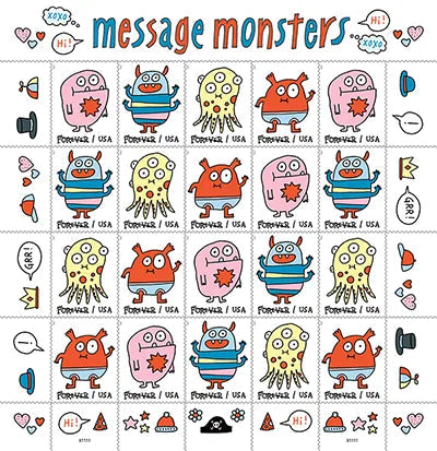 2021 Message Monsters Forever First Class Postage Stamps